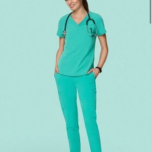 Mandala scrub set - one pocket shirt with high wasted pants. Size XS